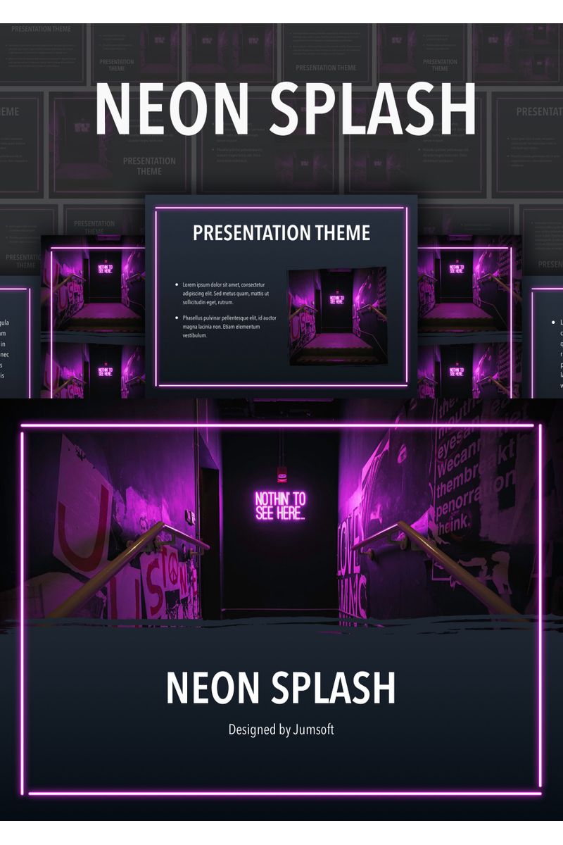 Neon Splash PowerPoint template