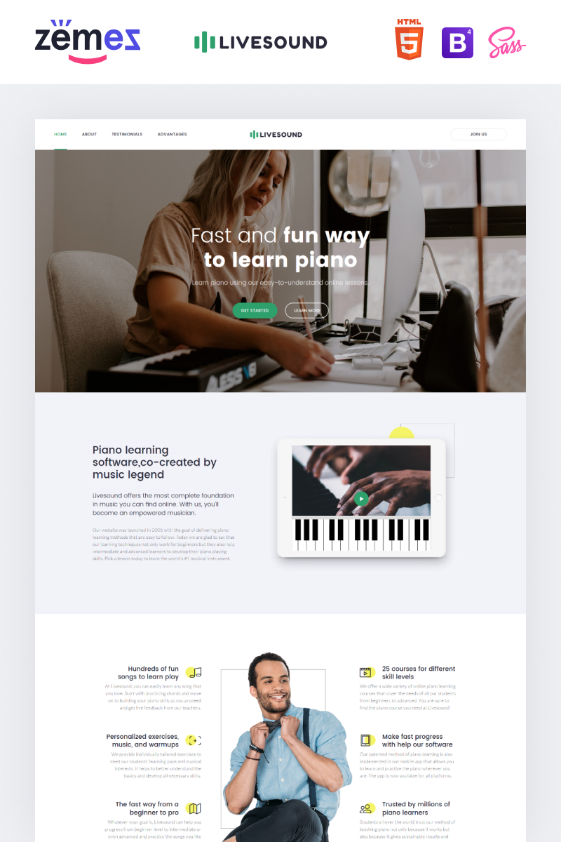 Livesound - Music School Landing Page Template