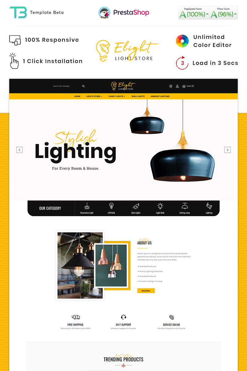 E-Light - LED Lighting Store PrestaShop Theme