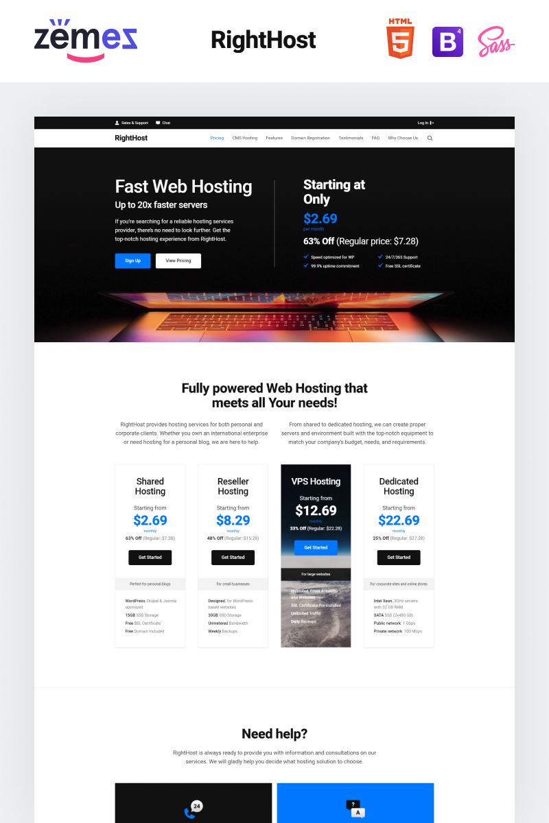 Lintense Hosting - Creative HTML Landing Page Template