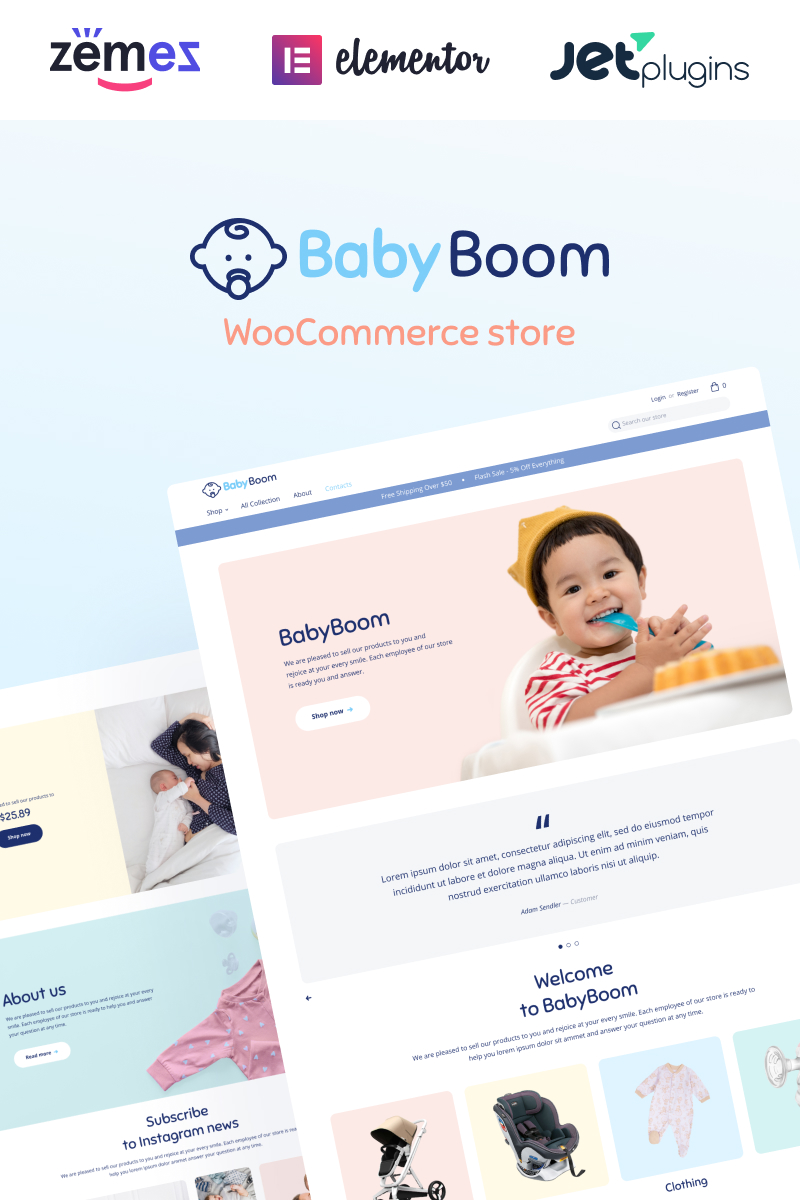 BabyBoom - Cute And Modern Baby WooCommerce Theme