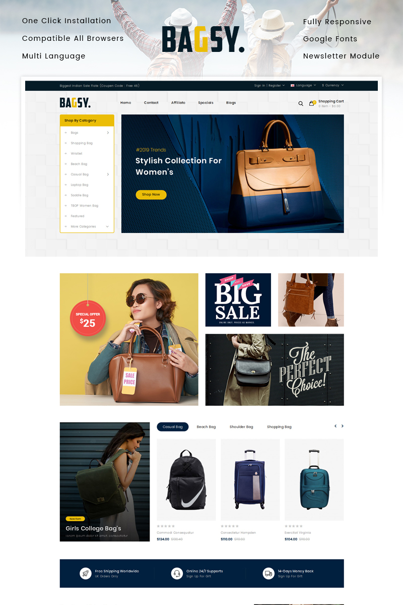 Bagsy - Bag Store OpenCart Responsive Template