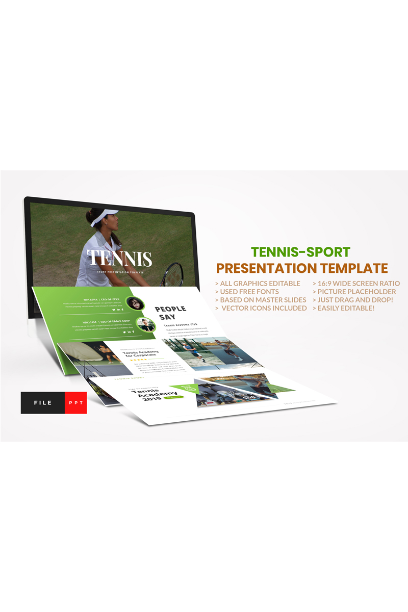 Tennis-Sport PowerPoint template