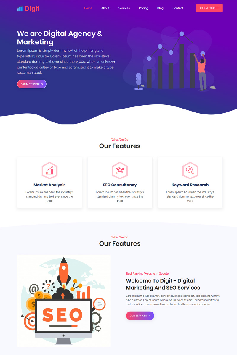 Digit Landing Page Template