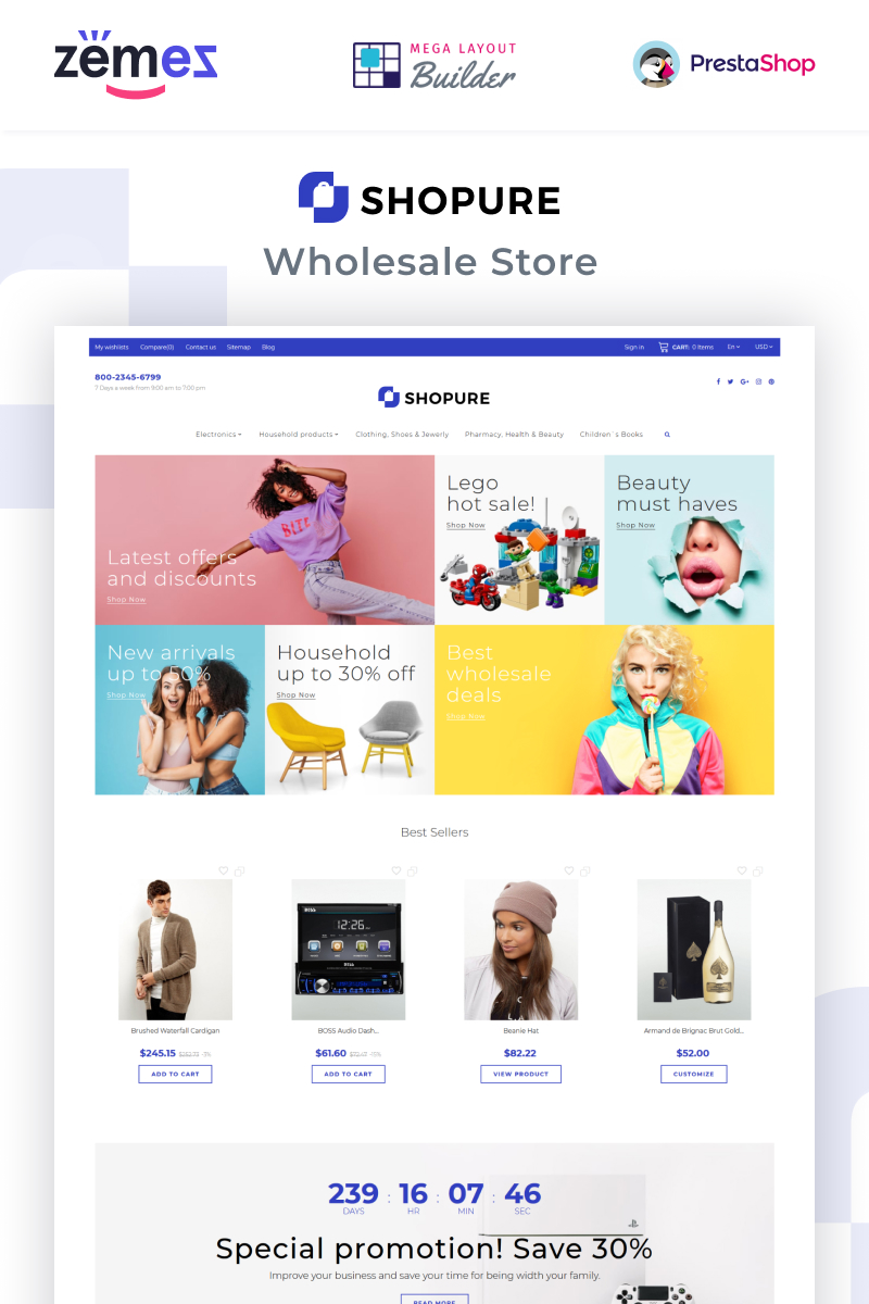 Shopure - Wholesale Store PrestaShop Theme