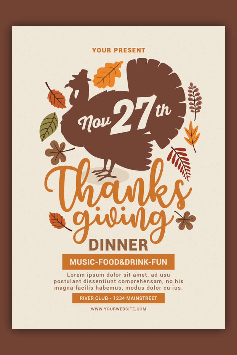 Thanksgiving Flyer - Turkey Design Template