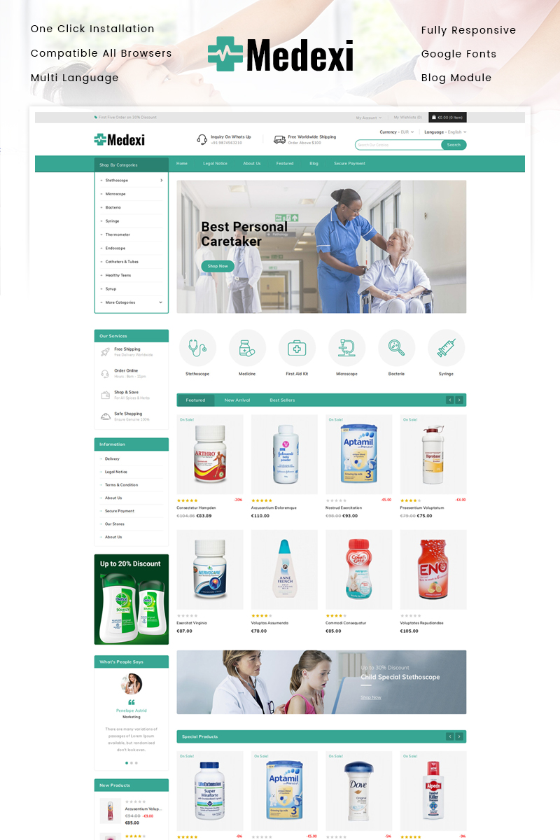 Medexi - Medical Store PrestaShop Theme
