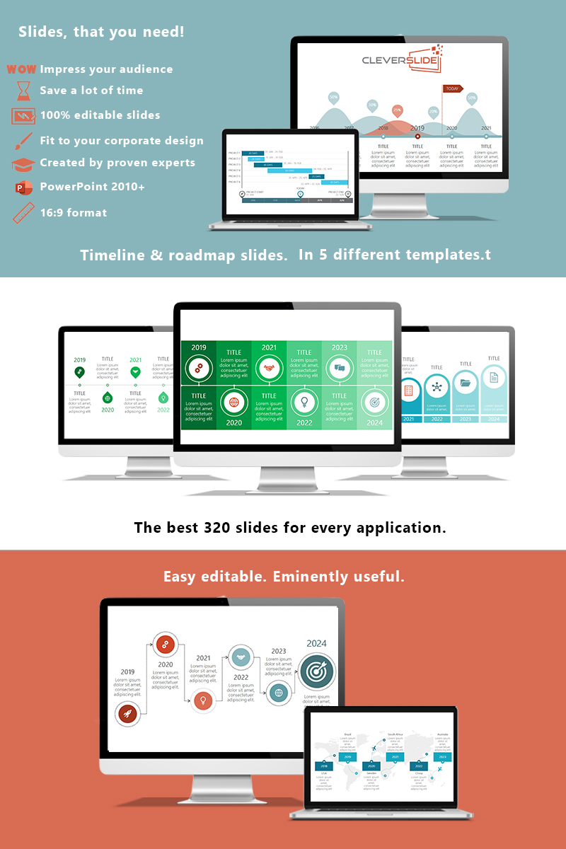 Timeline & Roadmap Slides Variations PowerPoint template