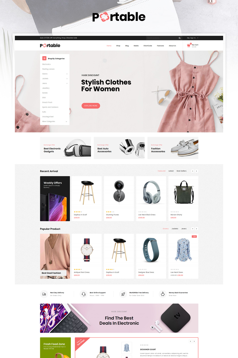 Portable - MegaStore Responsive WooCommerce Responsive Theme