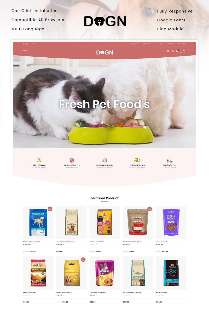 Dogn - Pet's Food Store PrestaShop Theme
