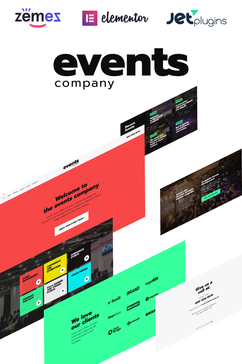Events company - Innovative Template For Event Management Website WordPress Theme