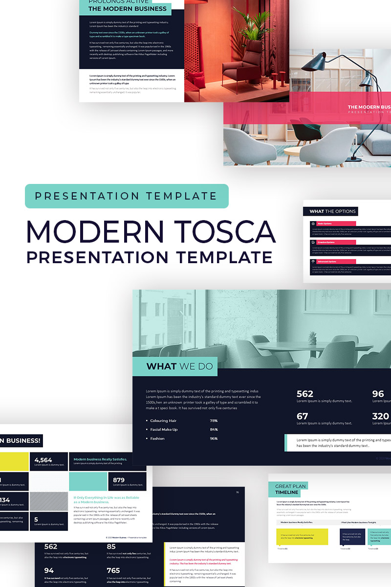 Modern Tosca Presentation PowerPoint template