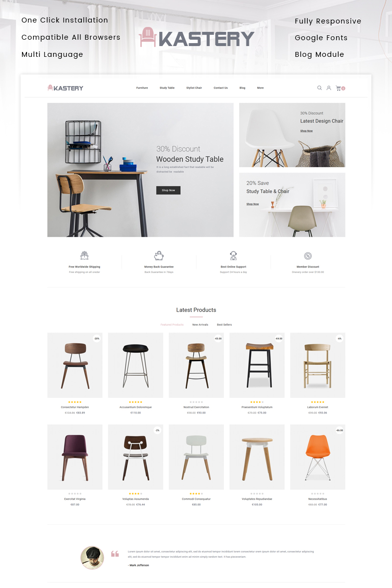 Kastery - Wood Store PrestaShop Responsive Theme