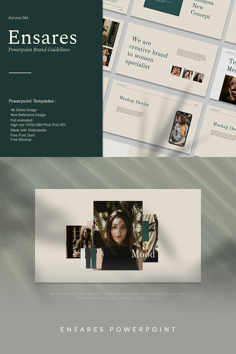 Ensares Brand Guidelines PowerPoint template