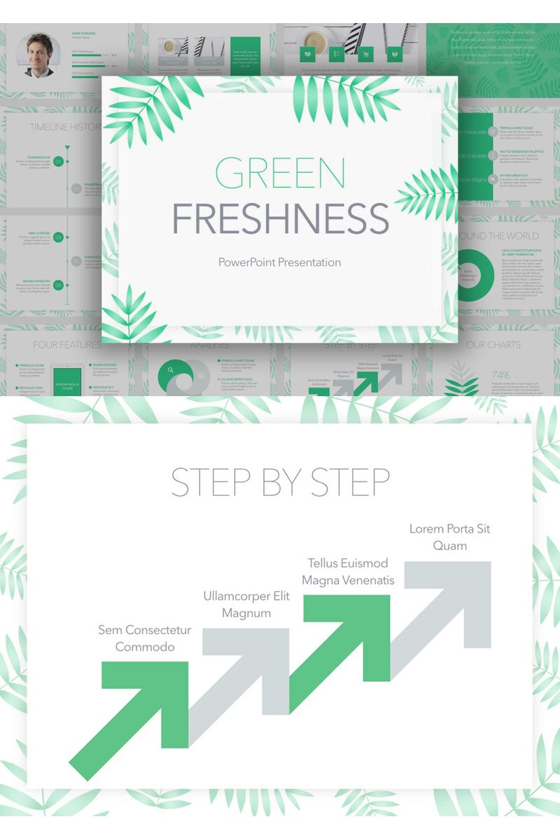 Green Freshness PowerPoint template