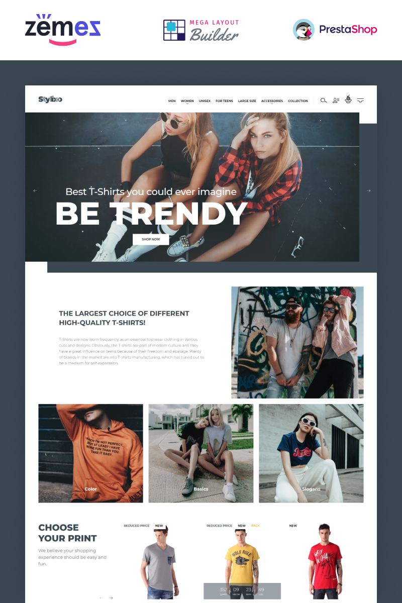 Stylixo - T-Shirt eCommerce Design Theme PrestaShop Theme