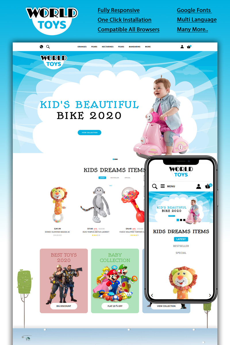 Worldtoys - Toy Store OpenCart Template