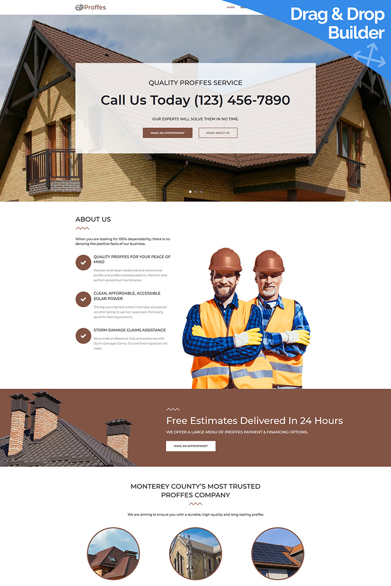 Proffes - Roof Services Moto CMS 3 Template