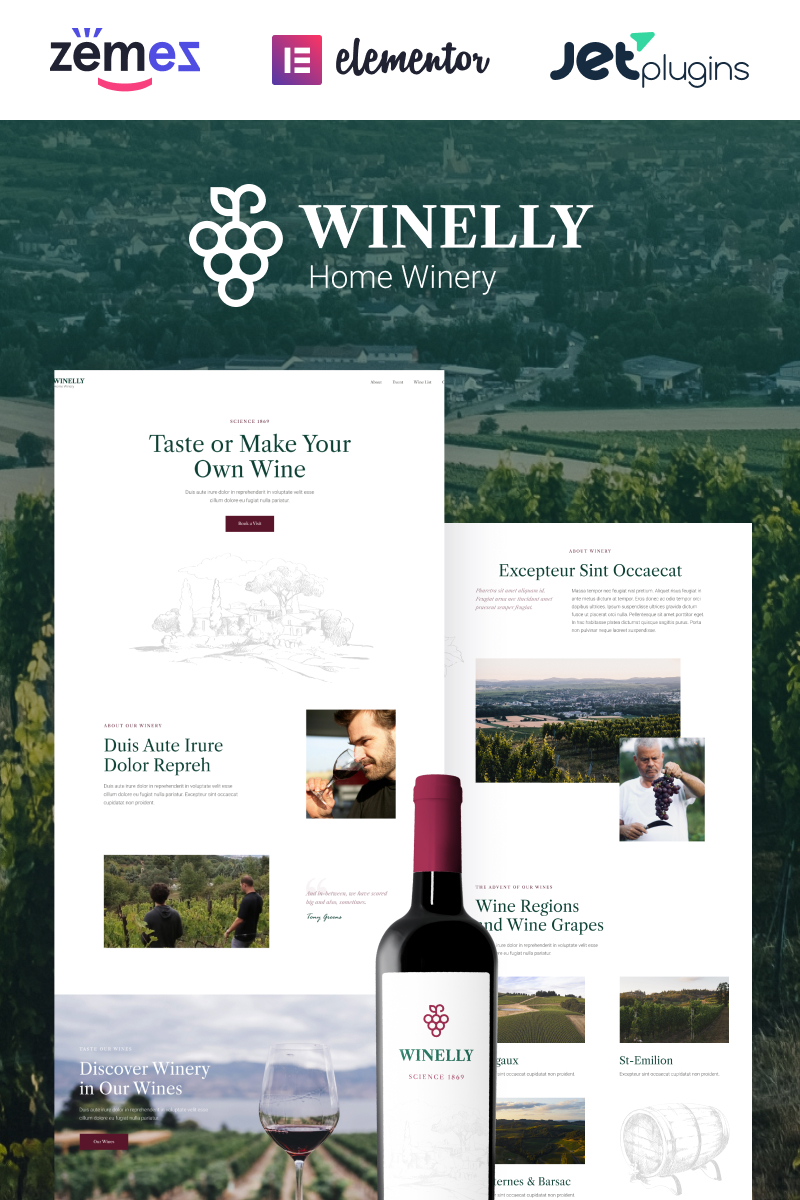 Winelly - Wine Tasting Theme with WordPress Elementor Theme