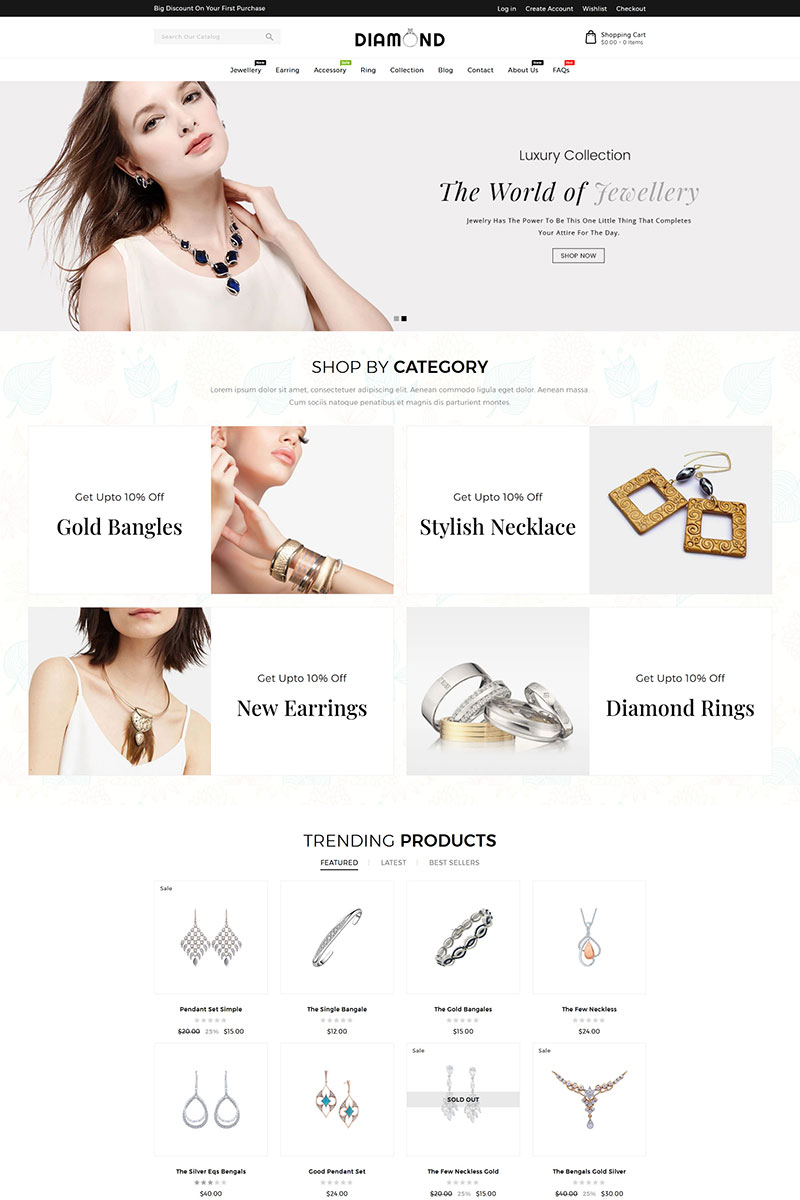Diamond Jewellery Store Shopify Theme