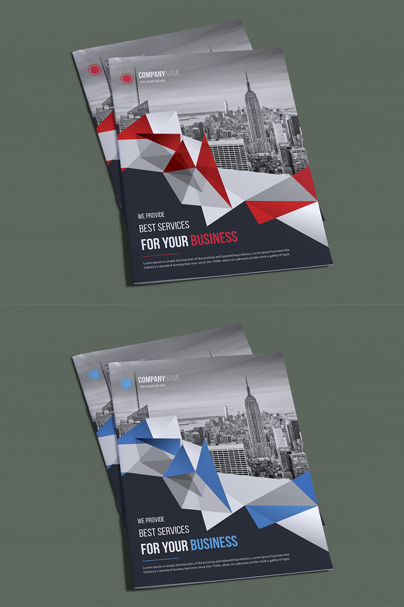 Polygonal Bifold Brochure Design Template