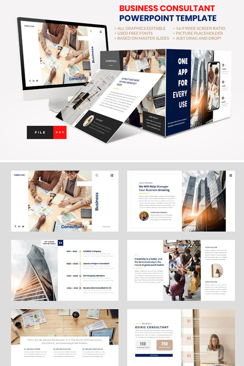 Business - Consultant Finance PowerPoint template