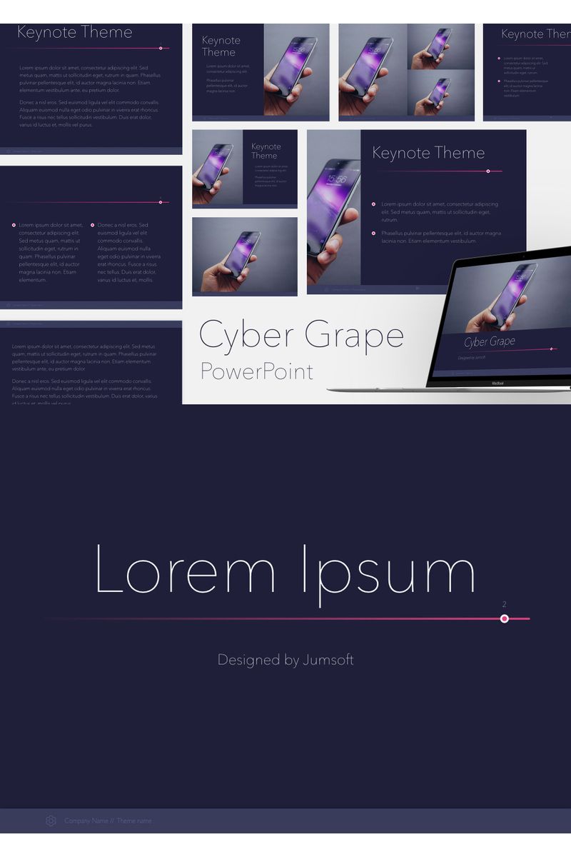 Cyber Grape PowerPoint template