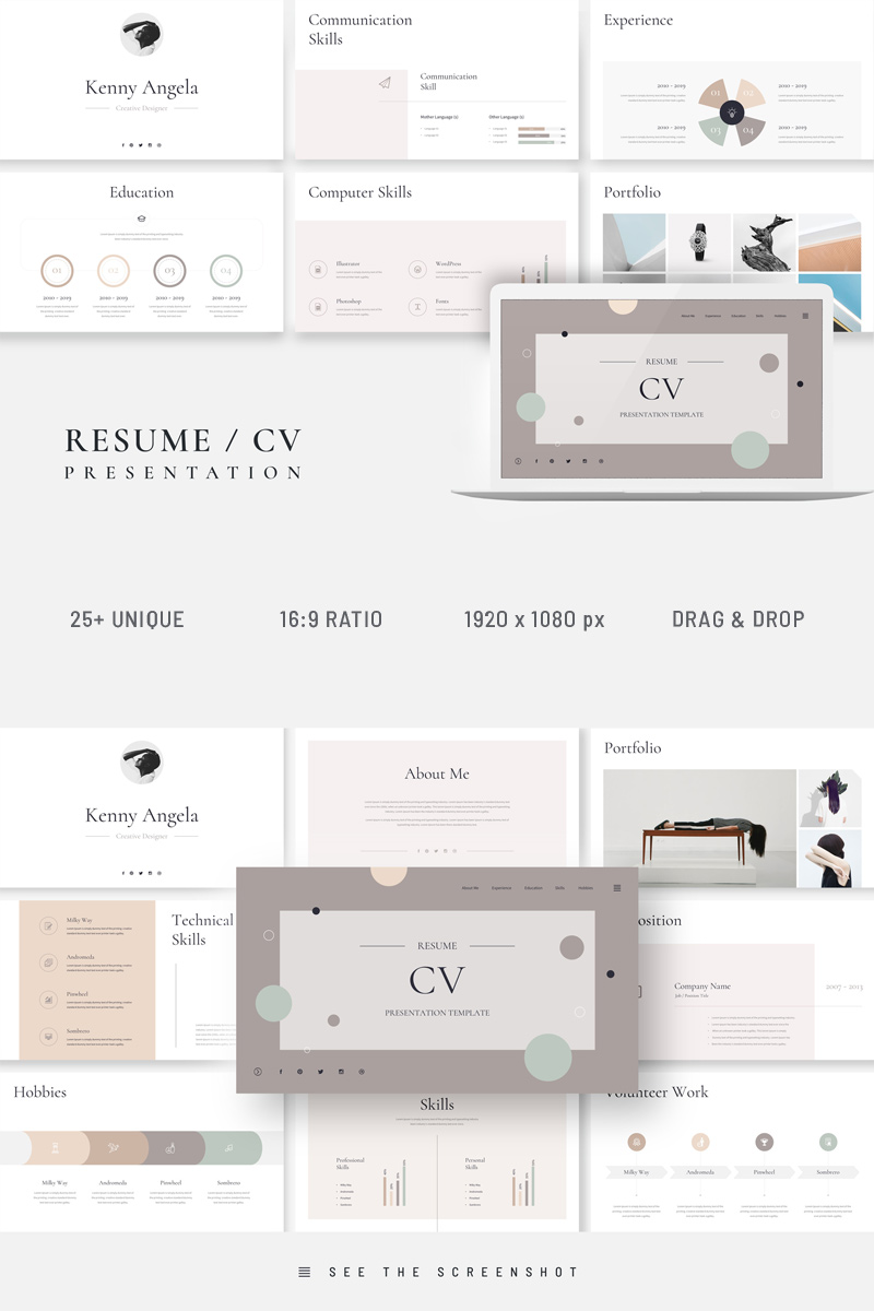 Resume CV Presentation PowerPoint template