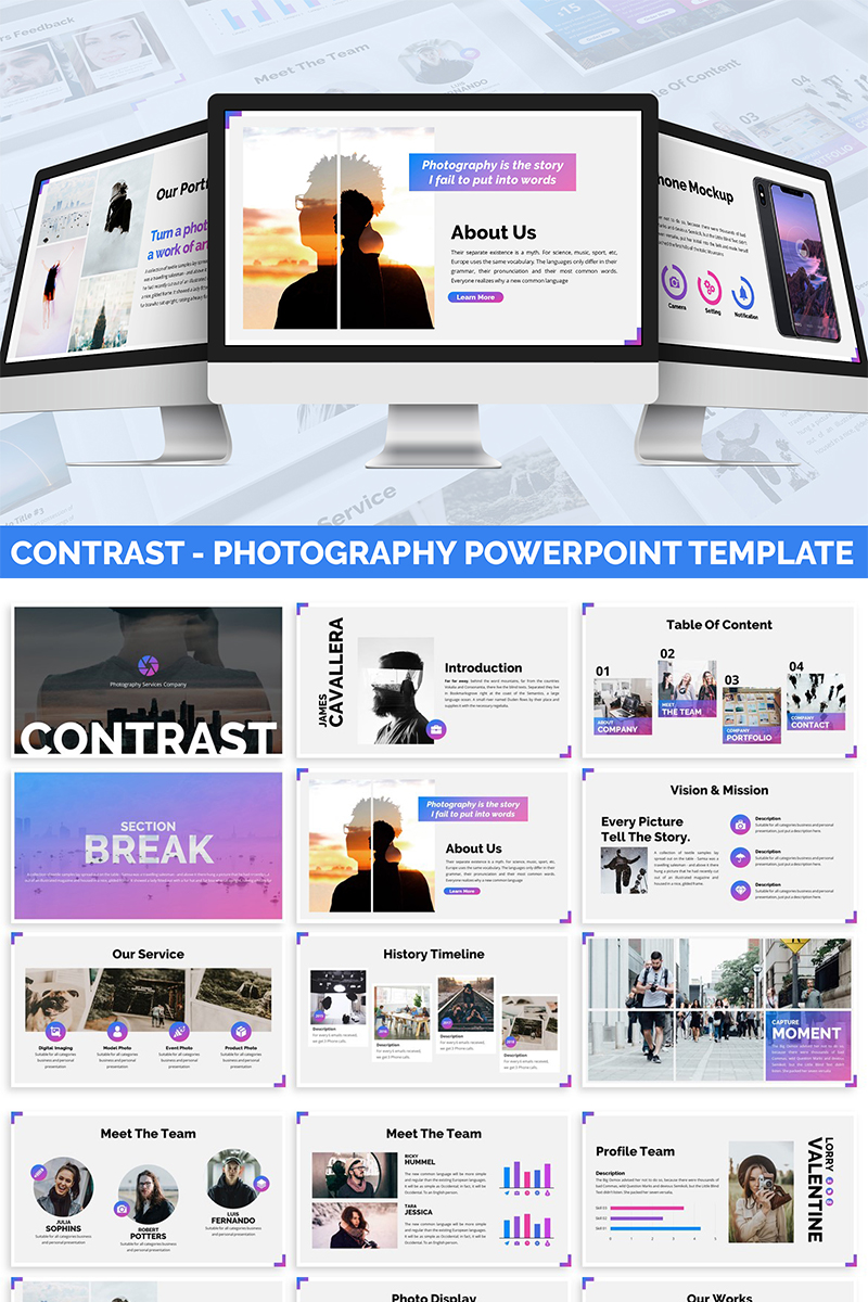 Contrast - Photography PowerPoint template