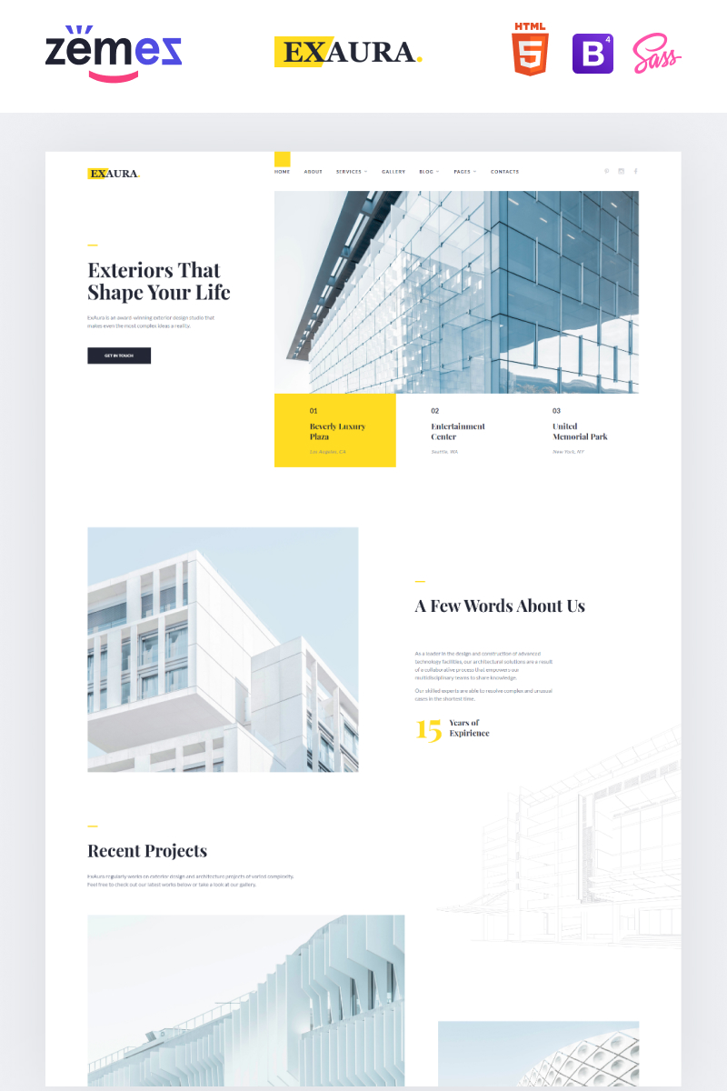 Exaura - Exterior Design Studio Website Template