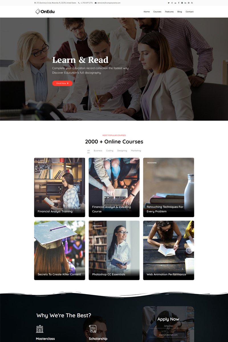 Onedu - Education Courses LMS WordPress Theme