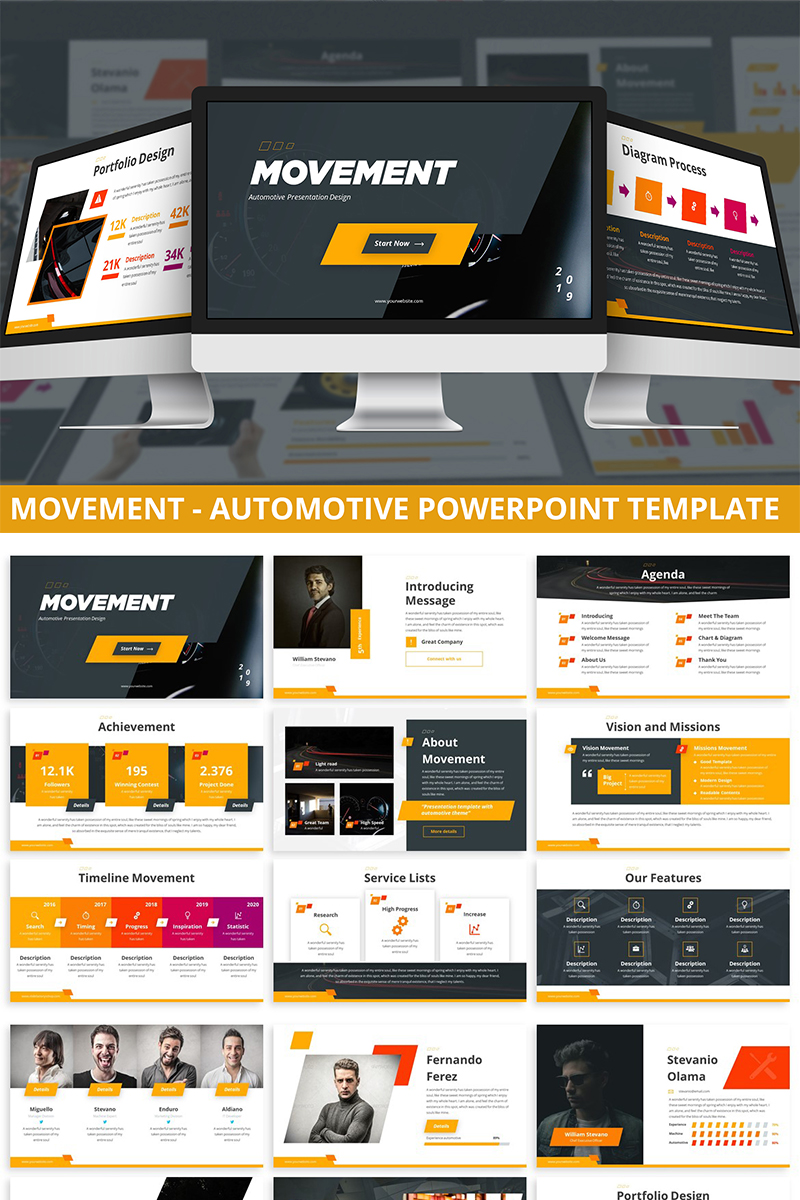 Movement - Automotive PowerPoint template