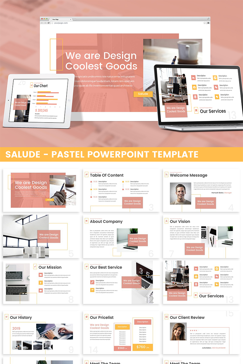 Salude - Pastel PowerPoint template