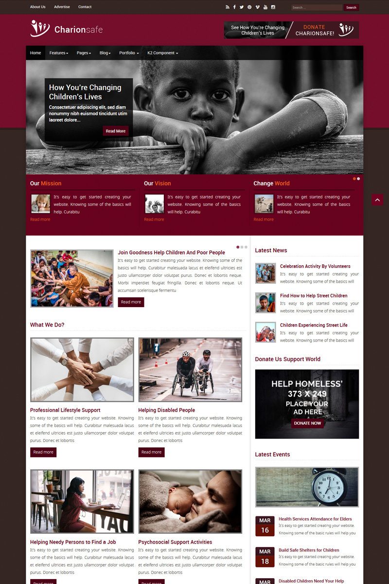 Charionsafe Charity Joomla 5 Joomla 4 and Joomla 3 Template