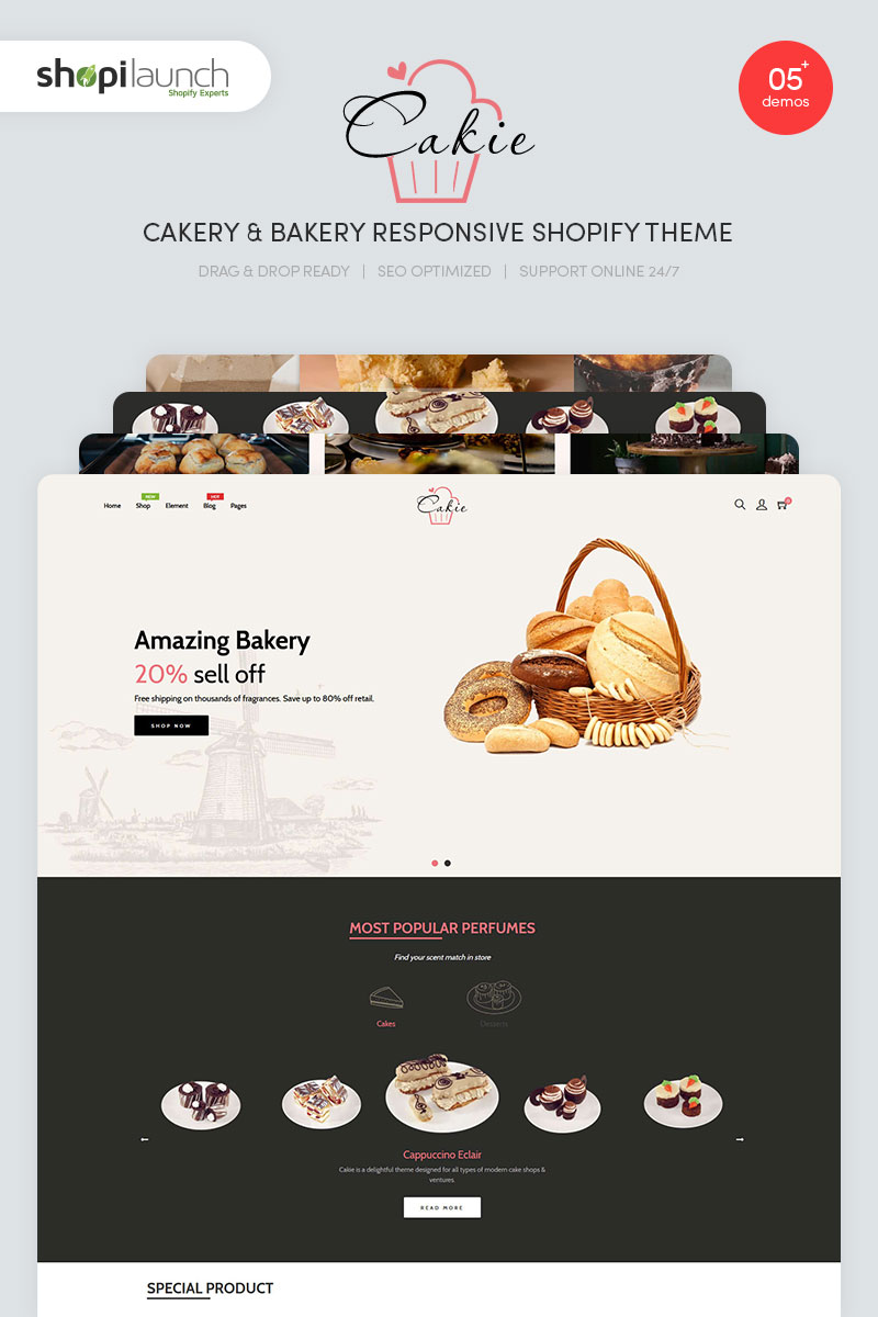 Cakie - Cakery & Bakery Responsive Shopify Theme