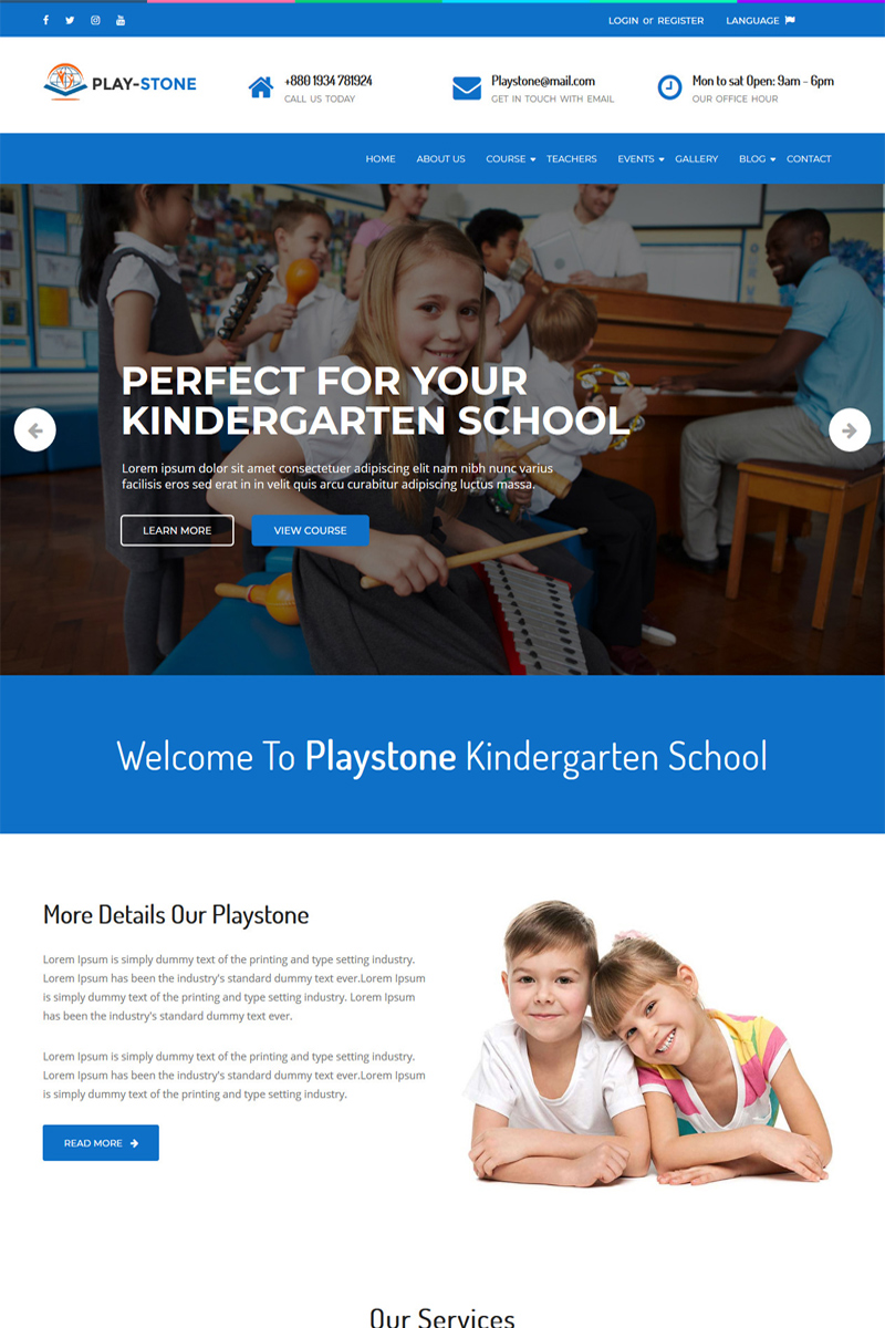 Playstone - Kindergarten & School WordPress Theme