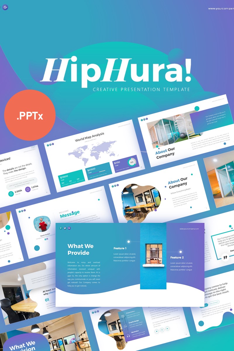 HipHura Creative Business Presentation PowerPoint template