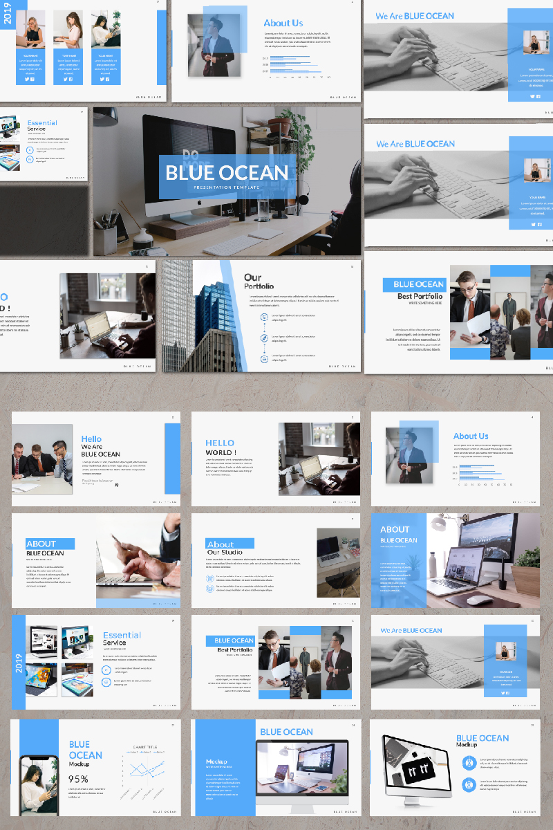 BLUE OCEAN Presentation PowerPoint template