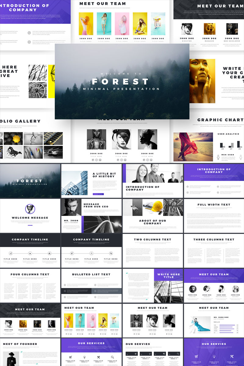 Forest Minimal Presentation PowerPoint template