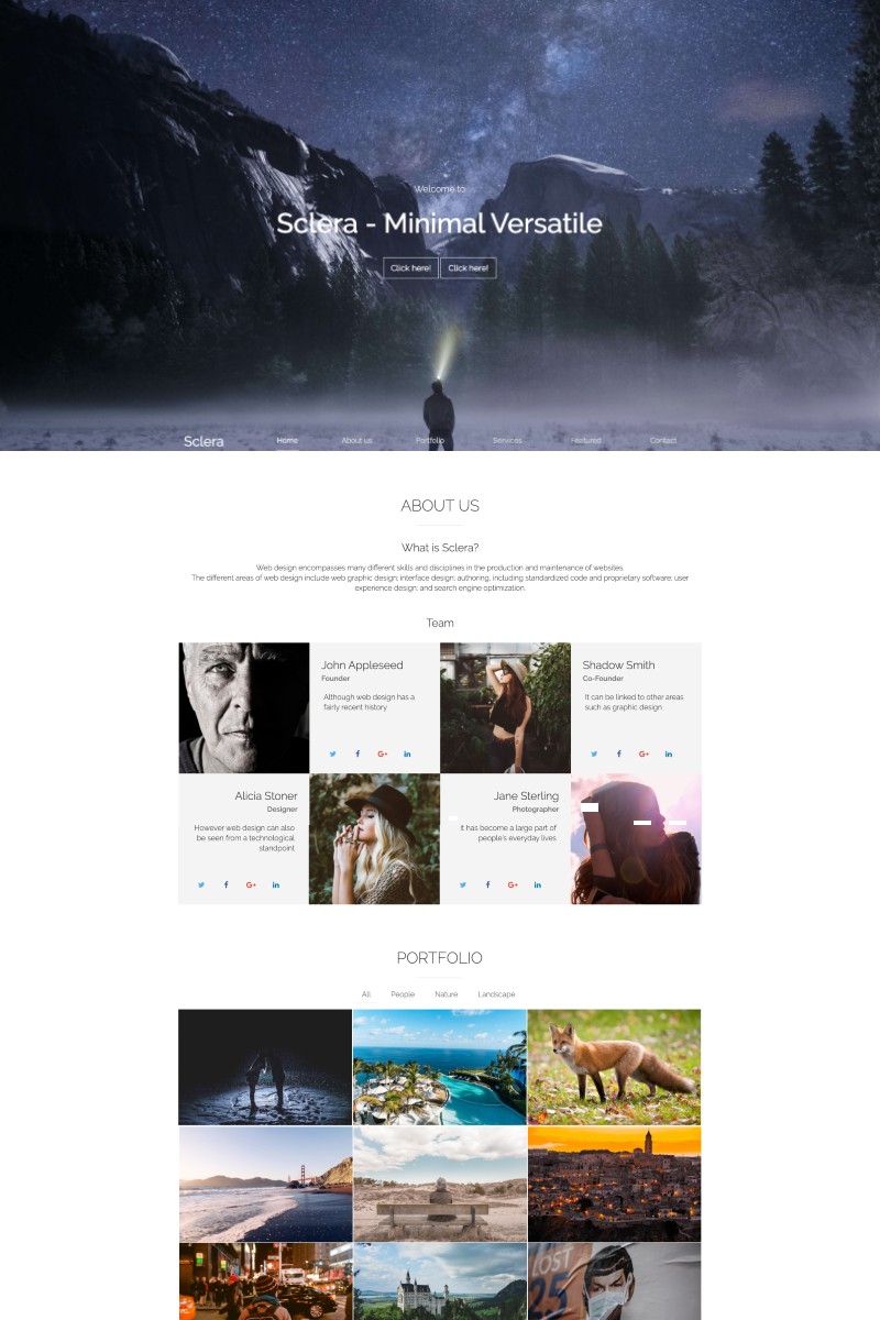 Sclera Landing Page Template