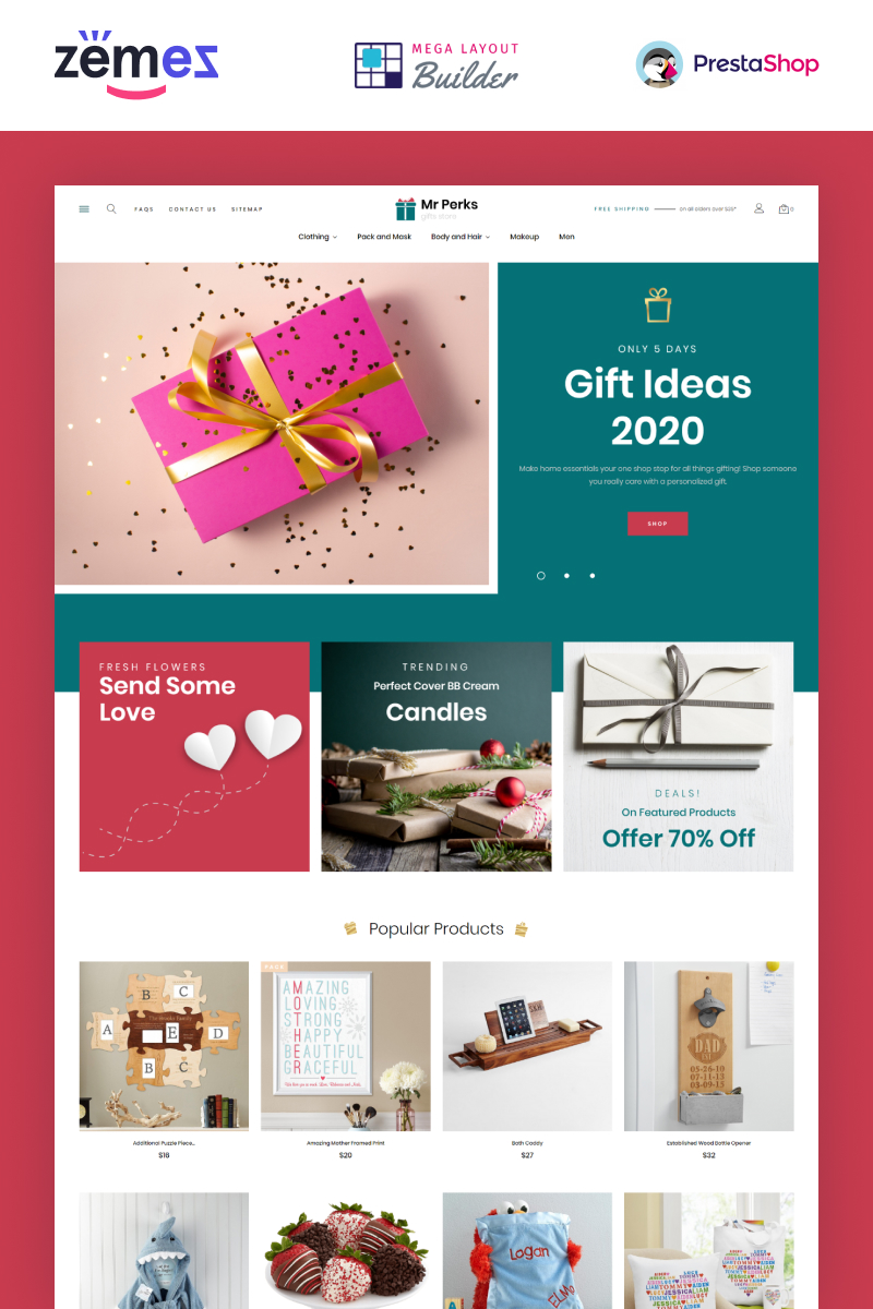 Mr Perks - Gifts Store Template PrestaShop Theme